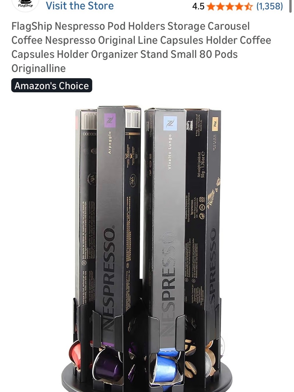 Black Metal Mini Nespresso pods holder